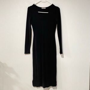 Marine Layer Women’s Black Long Sleeve Midi Dress Size S